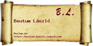 Beutum László névjegykártya
